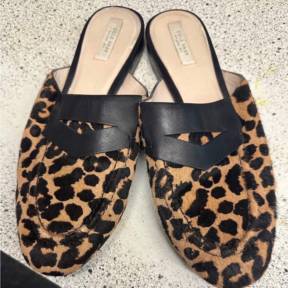 Cole Haan Evie Genuine Calf Hair Fur
Slide Mules Size 8B US